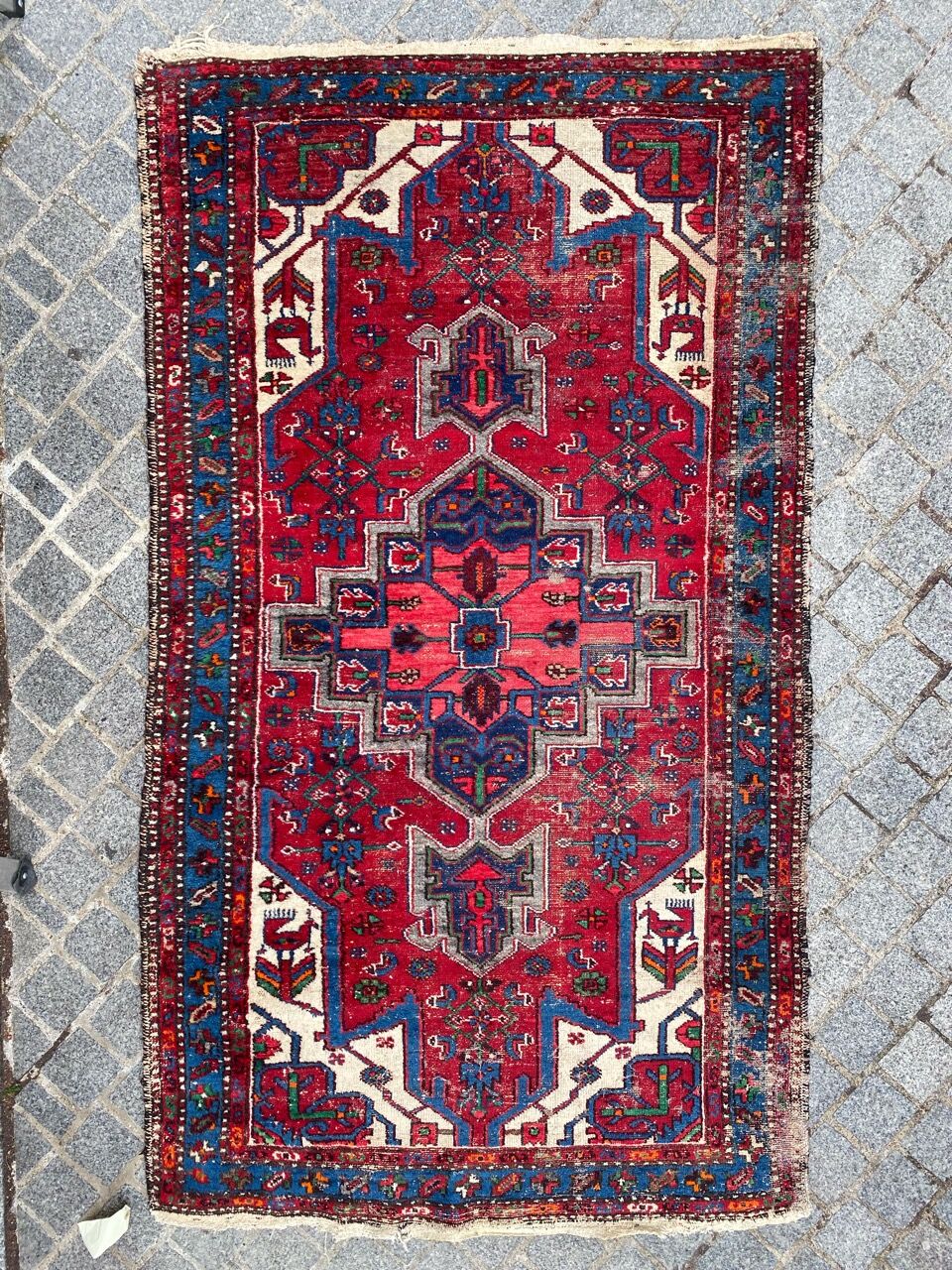 Ancient Persian carpet Hamadan handmade 108x192 cm