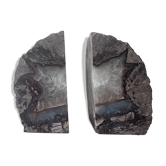 Mineral bookends made of genuine agate stone.