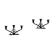 Early 20th century, pair of Danish Art Deco candlesticks in metal with three arms, 1930s.