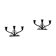 Early 20th century, pair of Danish Art Deco candlesticks in metal with three arms, 1930s.