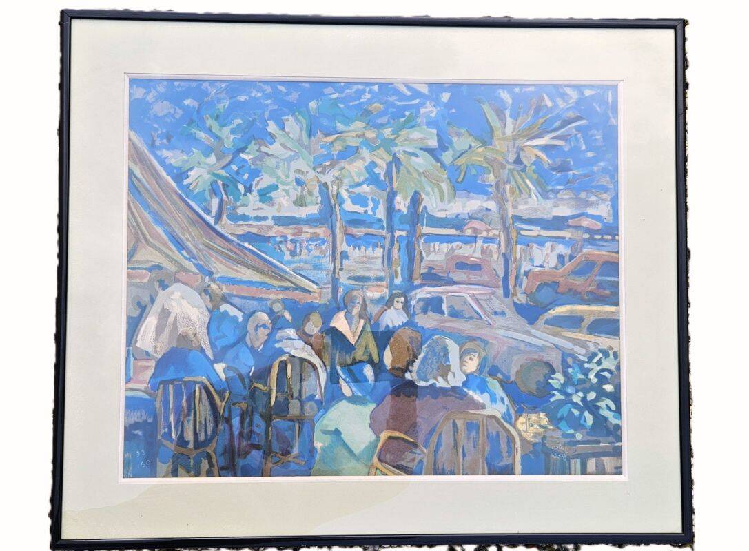 Robert Dago - Gouache Scene of Life Saint Martinoises 32/150