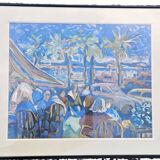 Robert Dago - Gouache Scene of Life Saint Martinoises 32/150