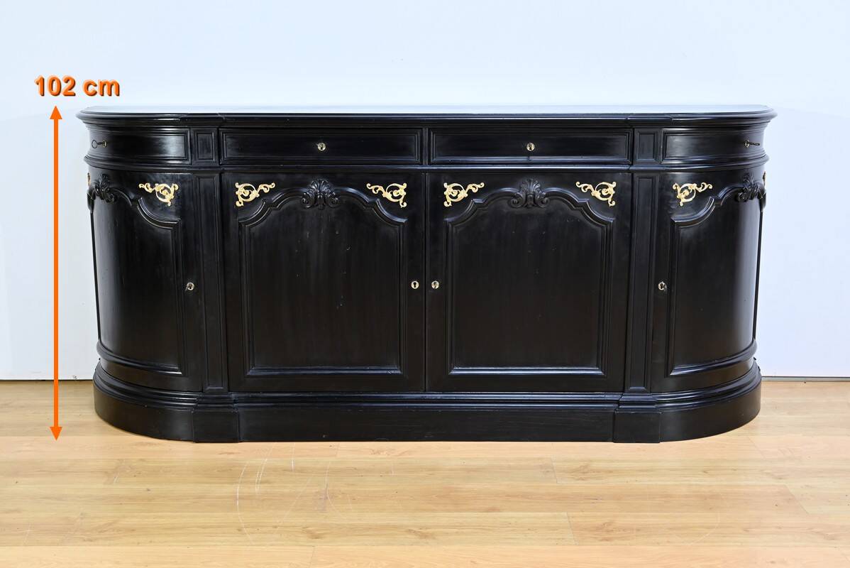 Sideboard of Blackened Oak Paneling, Regency style – Late 19th century