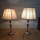 Paire de lampes style art deco en métal argenté