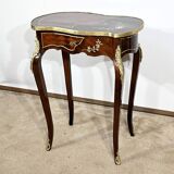 Small Living Room Table in Rosewood and Marquetry, Louis XV style, Napoleon III – Middle XI period