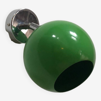 Eyeball Space Age green wall lamp in enameled sheet metal