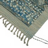 Hand-Knotted Turkish Contemporary 219 cm x 307 cm Blue Wool Carpet