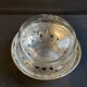 Bonbonnière cristal gravé et corbeille argenté ajourée de style Louis XVI