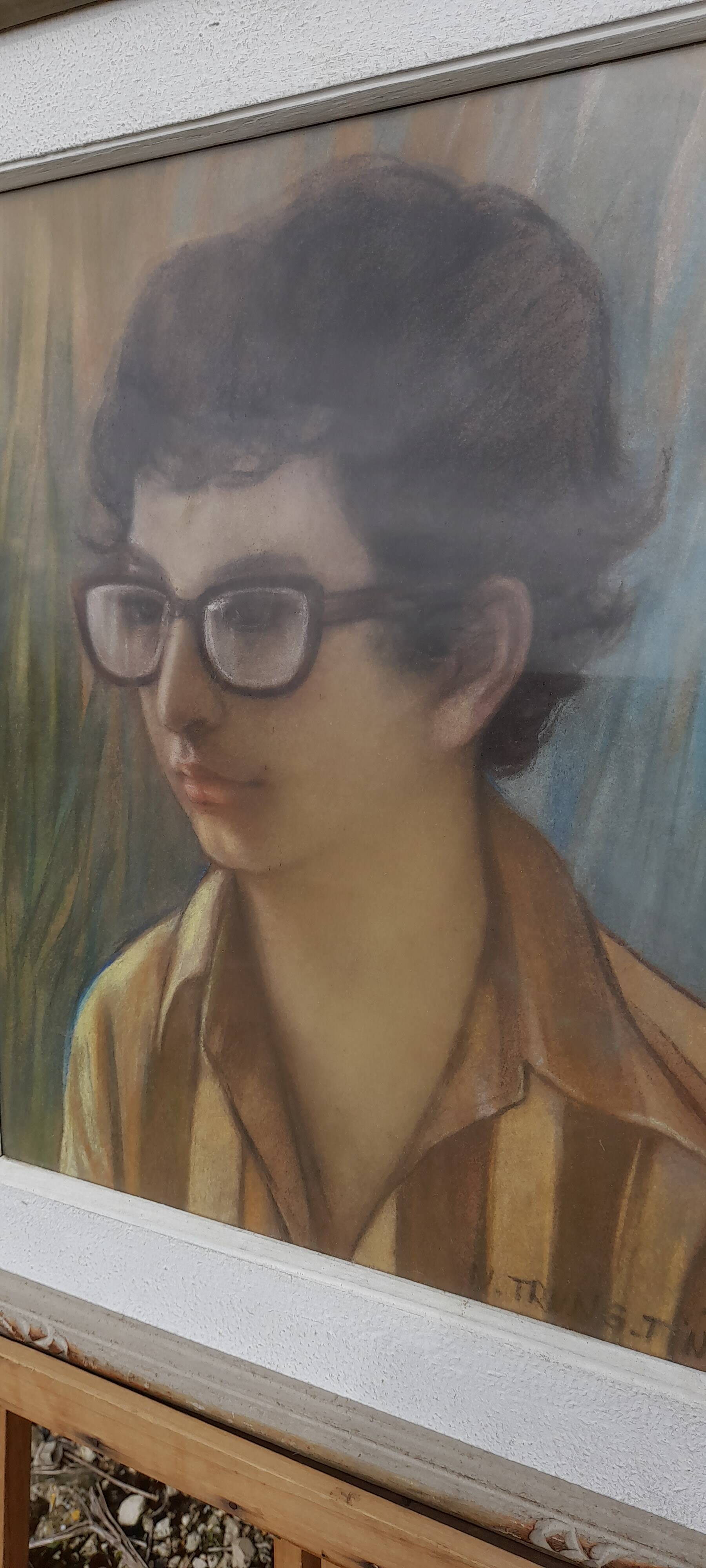 Watercolor on paper framed under glass signed N Trung Tin 61 X 53.5 cm