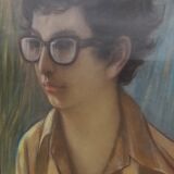 Watercolor on paper framed under glass signed N Trung Tin 61 X 53.5 cm