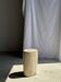 White oval petrified wood side table H38 D28 - 3335