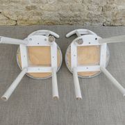 Pair of wooden and Skaï chairs from the 80s, Italy