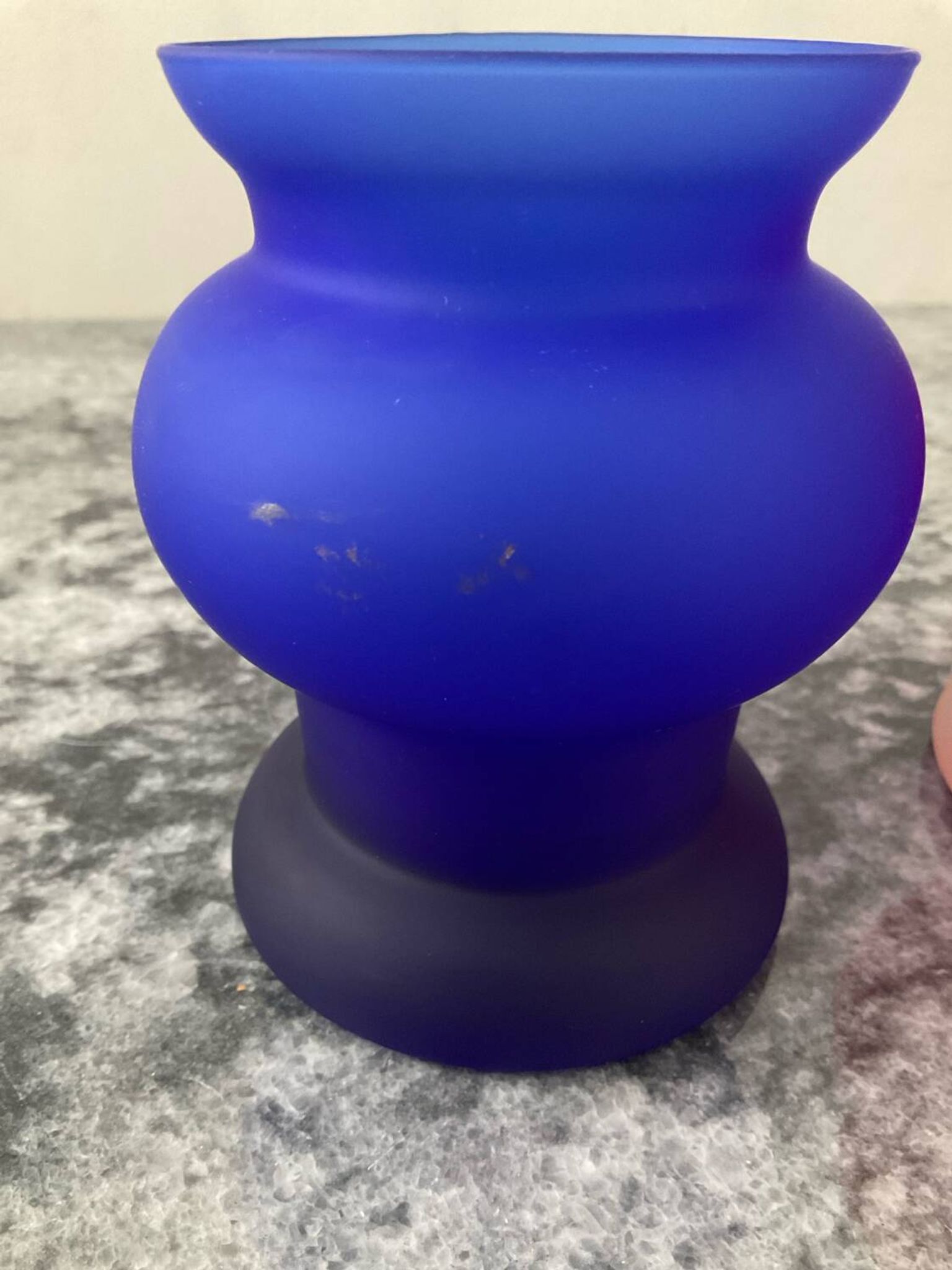 Pair of vintage frosted glass vases