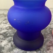 Pair of vintage frosted glass vases
