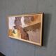 Mid-Century Modern Swedish "Autumn Rhapsody" Vintage Abstract Oil Painting, Hans Osswald