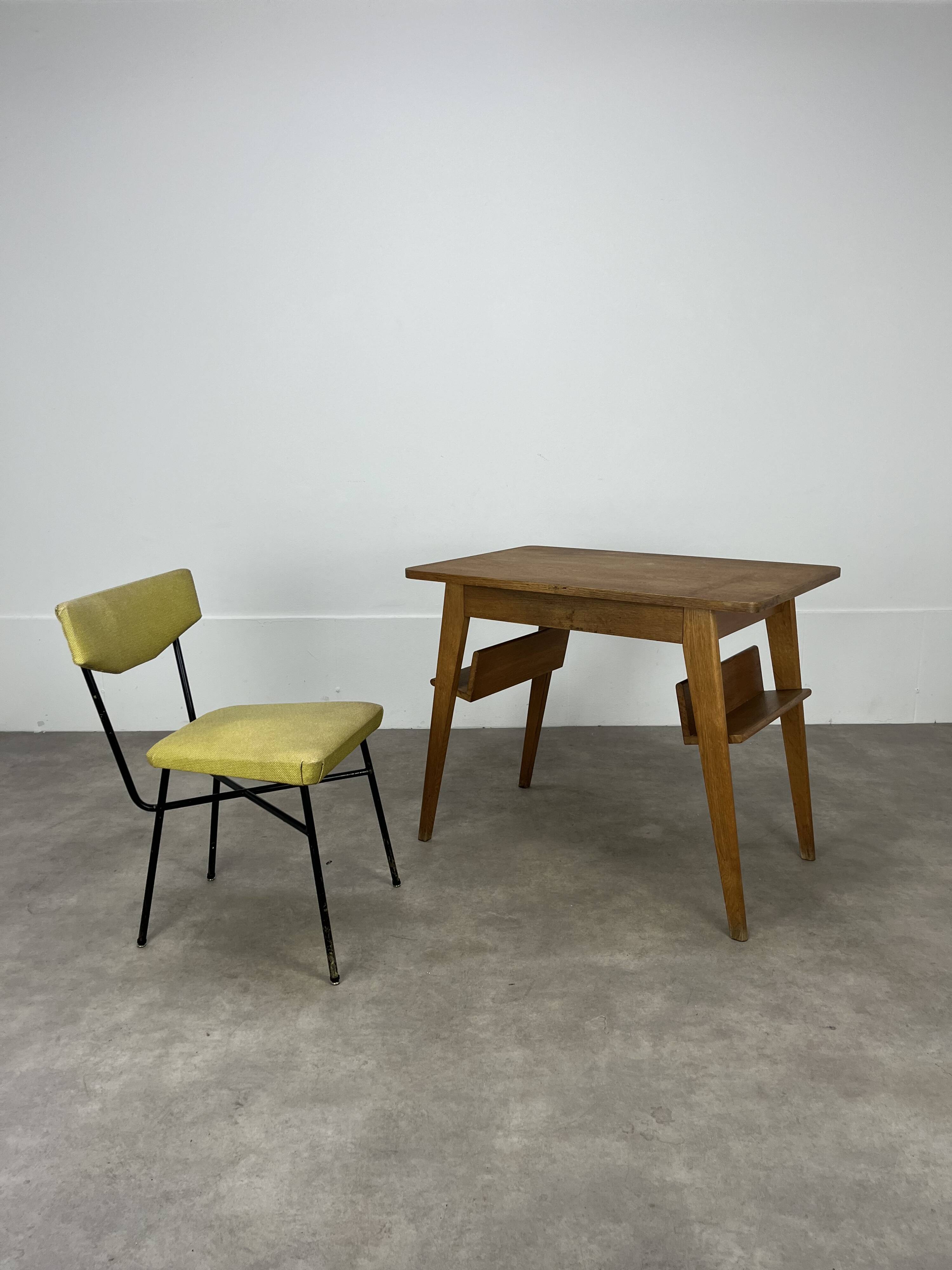 Reconstruction-style compass-legged desk, 1950s