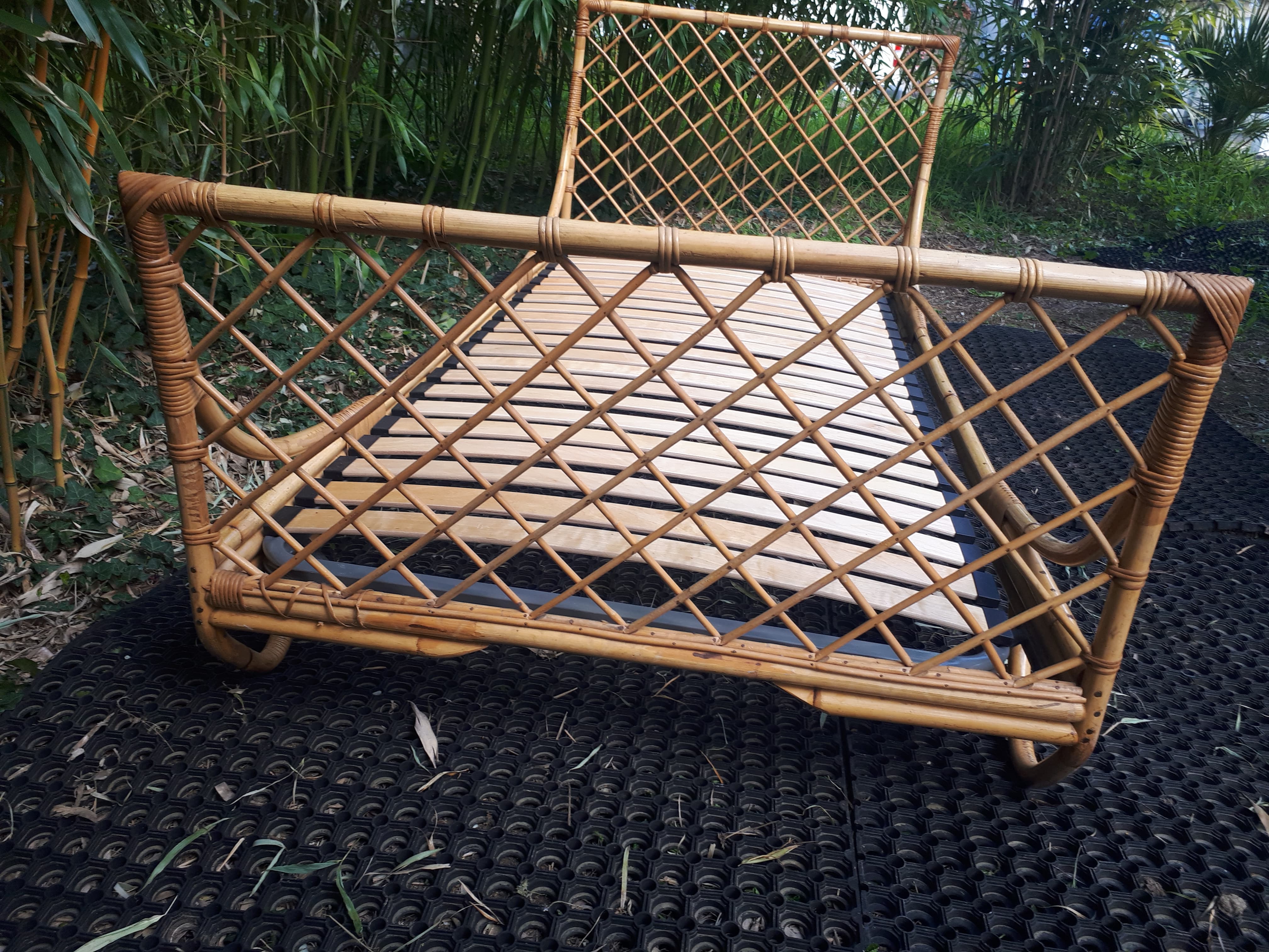 Bamboo and rattan bed