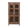 Old wooden wardrobe with glass doors