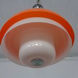 Space Age Orange & White Ceiling Lamp, Italy, 1970s