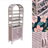 Étagère en rotin rose poudrée