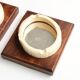 Pair of wooden and bakelite ashtrays with mirrored backs from the 1930s