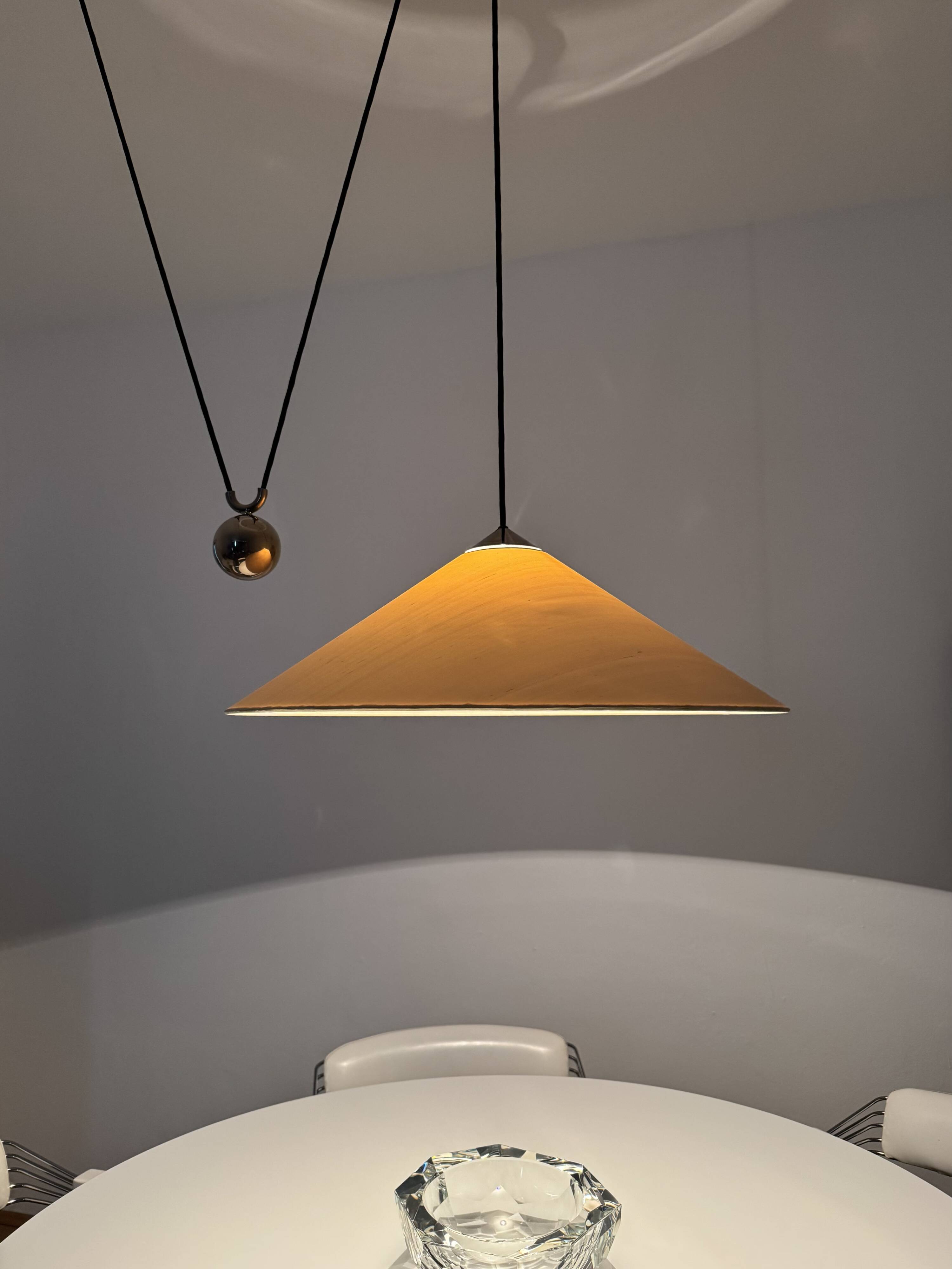 Large Adjustable Pendant Lamp with Counterweight by Florian Schulz