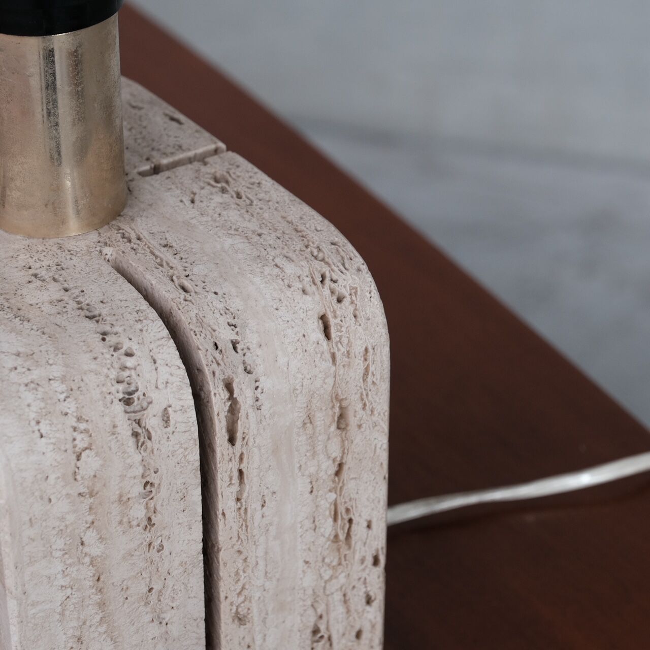 Italian travertine mid-century table lamp