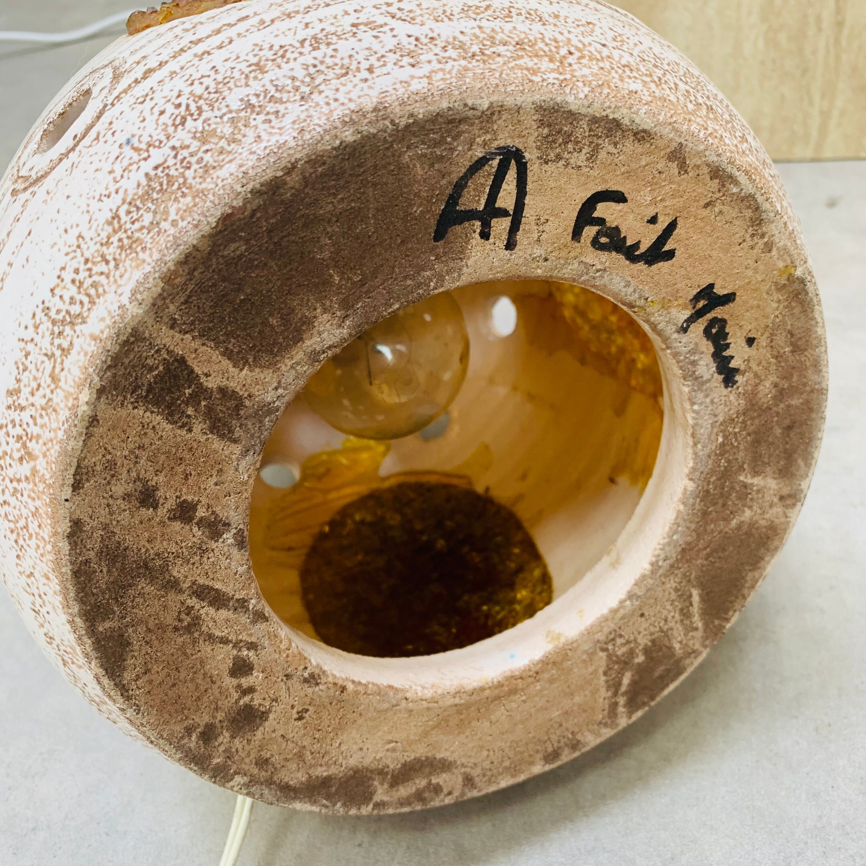 Stoneware lamp Accolay design Georges Pelletier