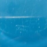 Cendrier ou vide-poche en verre d’art signé – bleu vintage design