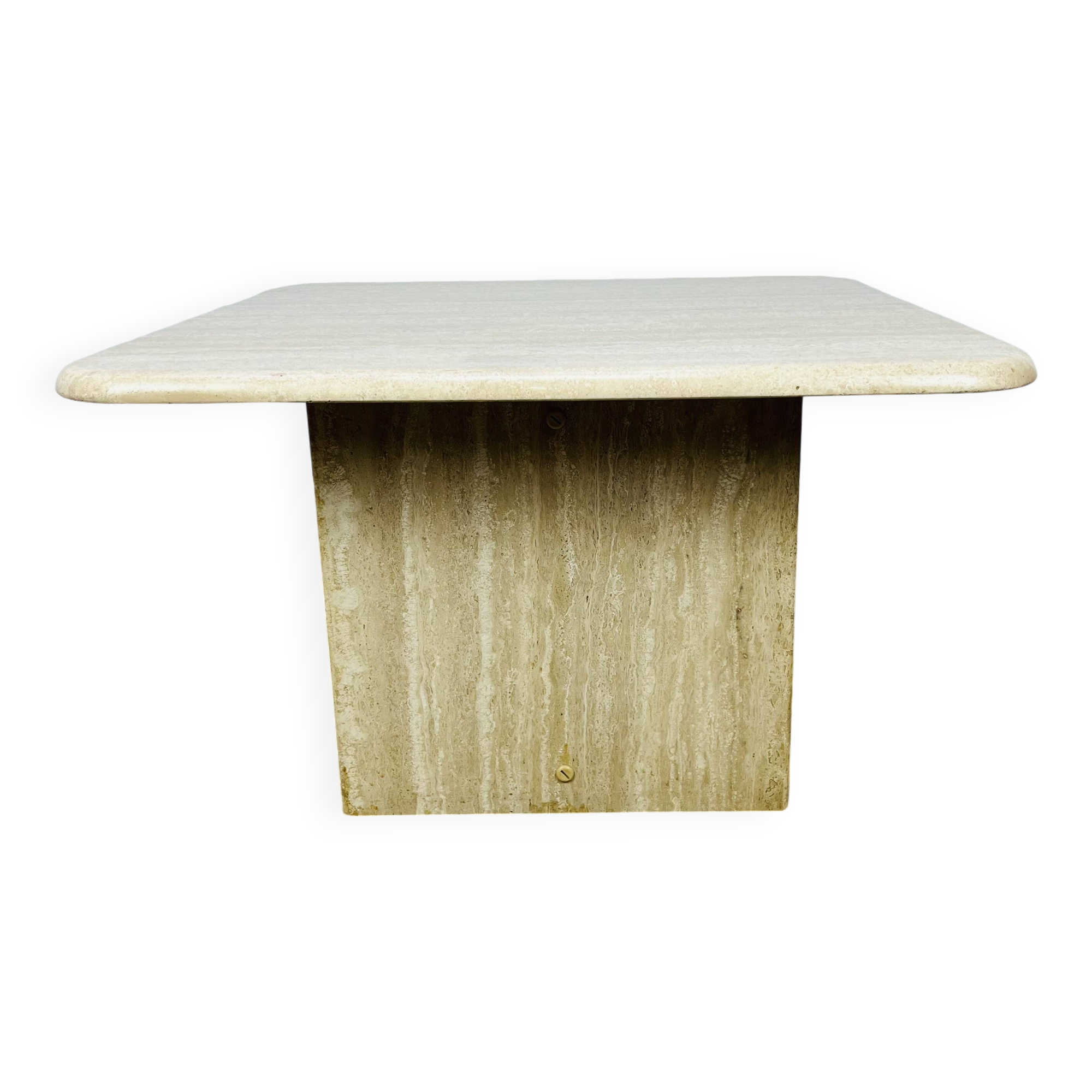 Square travertine coffee table