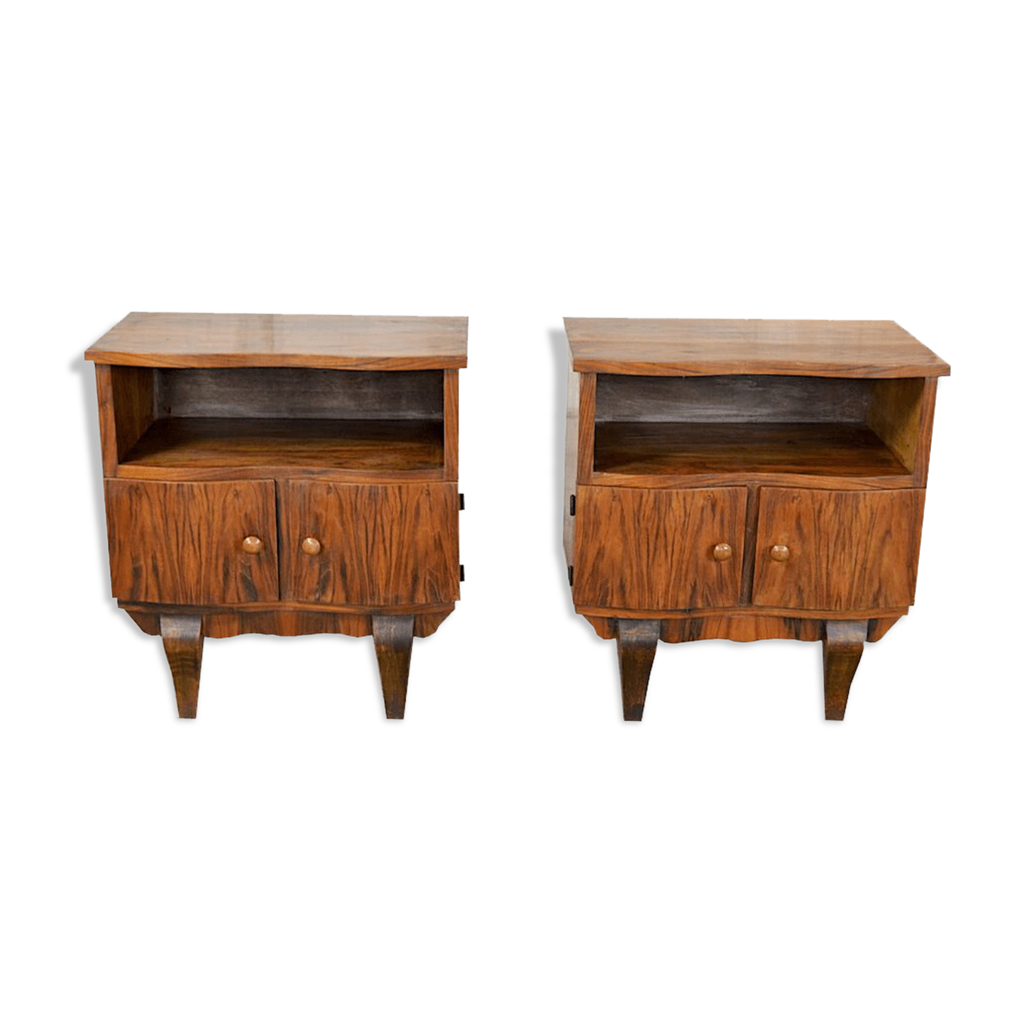 Art Deco bedsides walnut 1930 / 1940