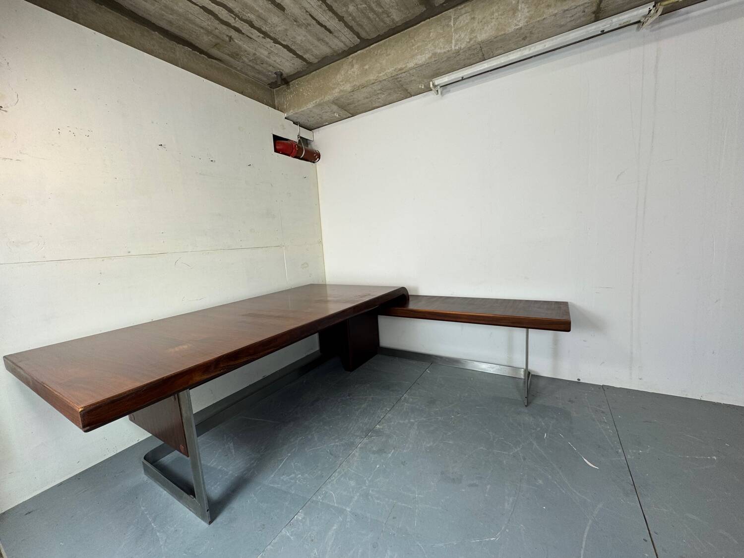 Vintage Danish design mid century wood steel Sibast executive desk