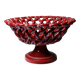 Small vintage 1970s-90s openwork braided red ceramic bowl by Pichon Uzès