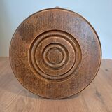 Wooden tripod stool with spool foot