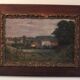 Oil painting on framed landscape panel signed J or F Muller