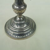 Pair of silver bronze candle holders
