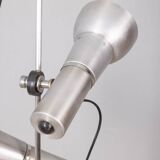 Vintage floor lamp 70s chromed metal and white italian design