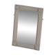 Wall mirror in tramp art style, hand-carved with a painted white frame, early 1900s.