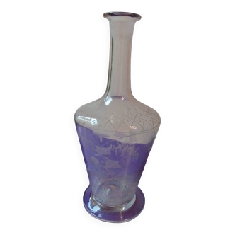 Engraved glass carafe