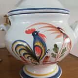 Ceramic candy box with rooster decor