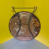 French round metal garden folding table from around 1920