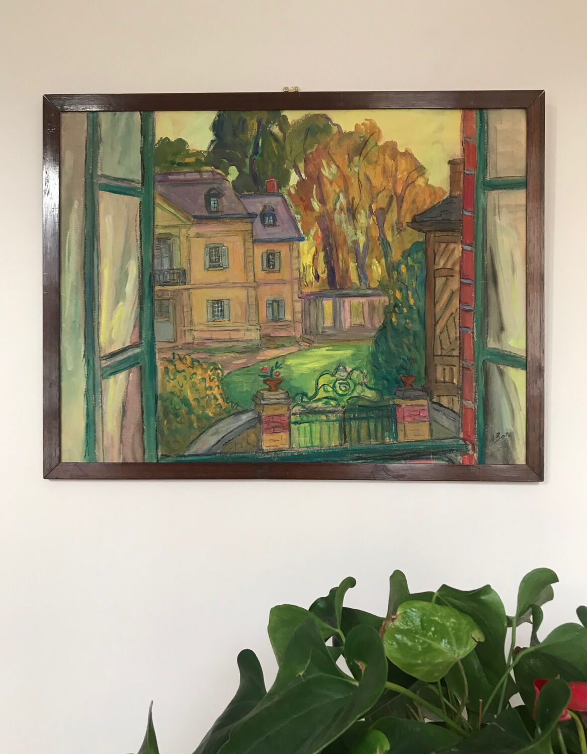 Andrée Clara BAC (1895-…). St-Thibault des Vignes. Gouache, 1984. SBD. 50x6