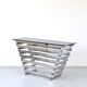 Italian stacked chrome and tinted glass console 1970