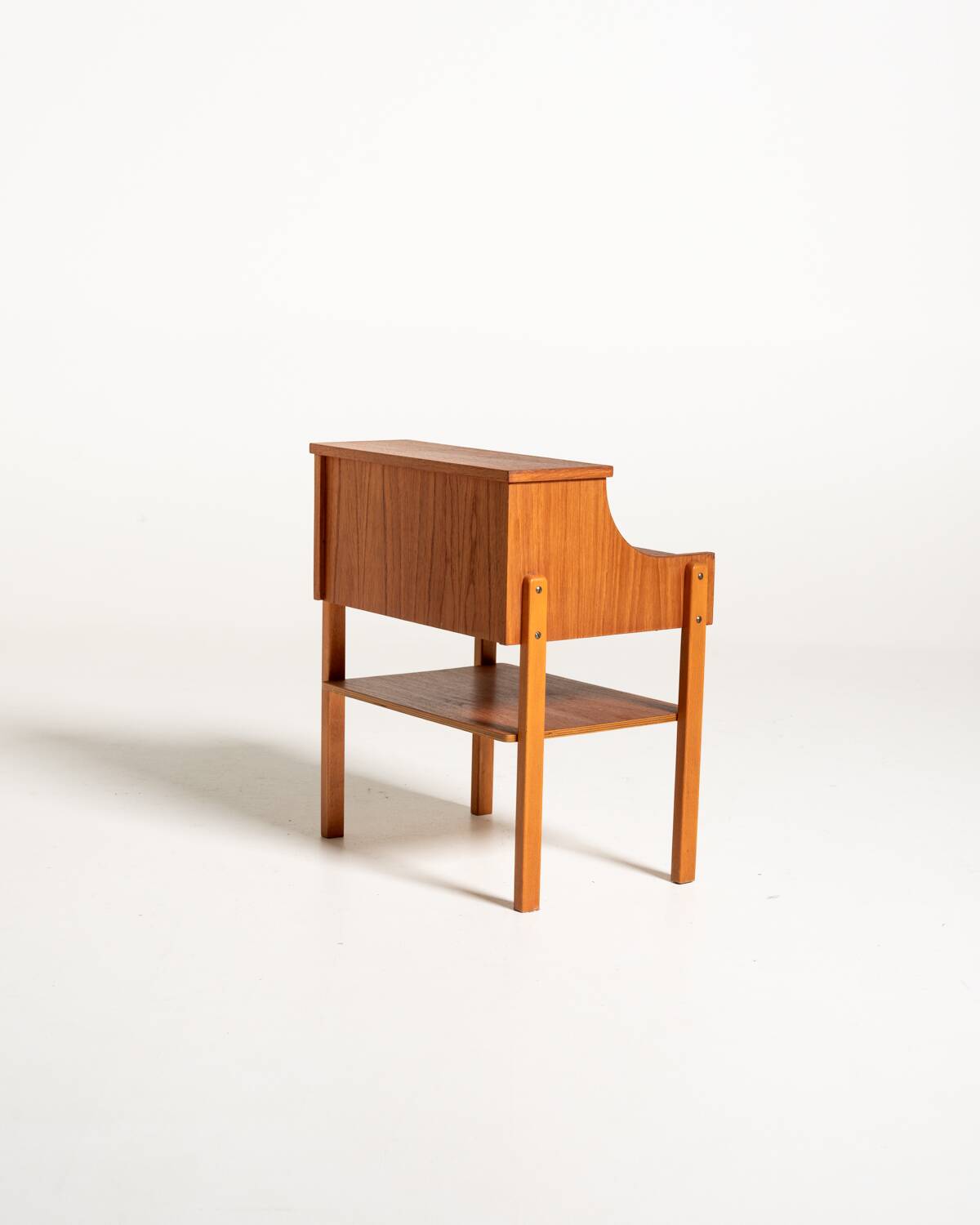 Swedish Teak and Beech Bedside Table by AB Carlström & Co Möbelfabrik, 1960