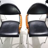 Set of four Coro dining chairs by Luigi Origlia, 1980