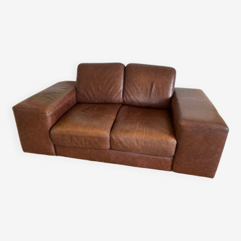 Vintage 2-seater leather sofa