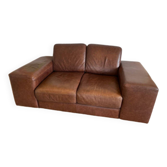 Vintage 2-seater leather sofa