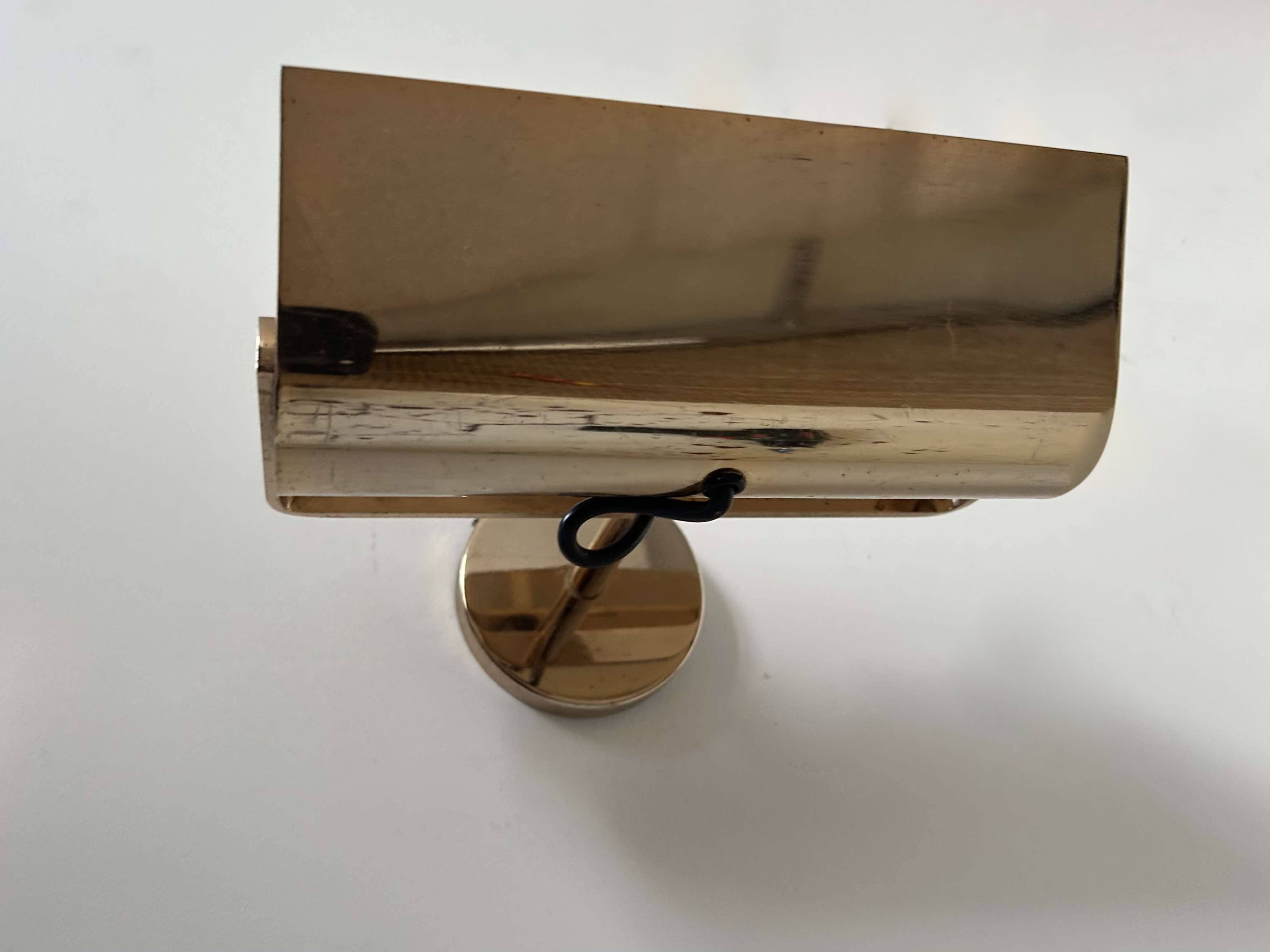 Vintage adjustable brass wall light, SCE France 1970