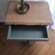 Louis XV bedside table revamped in solid oak and sage green/grey green.