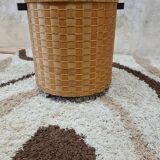 Vintage Rattan Brutalist Bar Cart